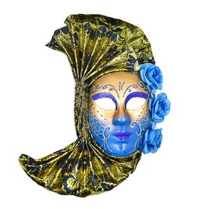 Halloween Dance Party Mask Venetian Phantom of the Opera Mask Three Flowers Textile Cloth Carnival Mask