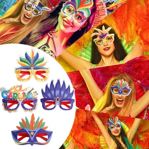 Masquerade Mask Halloween Mardi Gras Venetian Party Mask Party Favors Mardi Gras Mask with Feathers Women