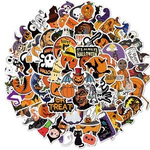 Custom High Quality All Saints' Day All Hallows' Day Halloween Festival Ghost Fall Classroom School Decoration Vinyl Stickers