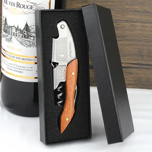 Customized Brand Rosewood Wine Opener New Year Gift Engraved Bottle Opener Sample Order Support Corkscrew Wine Bottle Opener