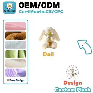 Custom Size Super Soft Cute Bunny Animal Plush Toy Love Heart Easter with Long Ear Filled with PP Cotton Toy for Kids CPC CD OEM