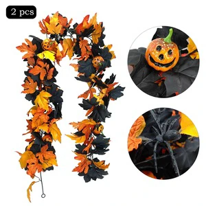 Halloween Pumpkin Vine, Flying Witch Creative Internet-Famous Holiday Gift, New Cross-Border Product Pumpkin Maple Leaf Vine