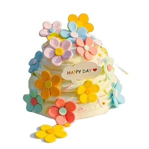 Children's Day Birthday Party Decoration Wholesale Colorful Flowers Birthday Cake Small Red Book with Decoration