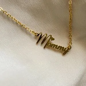 Necklace Mama Mother's Day Gifts for Mom Necklace Gold Plated 18k Stainless Steel Charm Necklace Birthday Gift for Mom