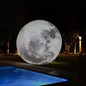 Custom Large Inflatable LED Moon Balloon Giant Light Moon For Outdoor Venue Party Event Decor