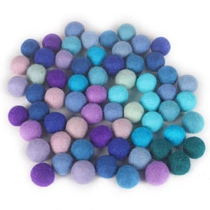 Handmade 15mm Blue Colorful Eco-Friendly Felt Balls Decorative DIY Chinese New Year Halloween Brand