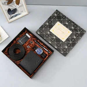 Cross-border Gift Set Leather Wallet and Quartz Watch Belt for Men's Day and Valentine's Day