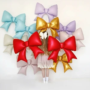 Wholesale Inflatable Festive Party Supplies Decoration Blue Bow Balloon High Quality Happy Birthday Foil Balloon