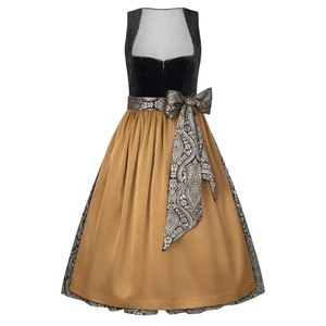 Bavarian Women's ODM /OEM Factory Black Dirndl with Patterned Skirt Bodice Mit Blumenmuster Rock Traditional German Dirndls