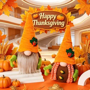 New Product Thanksgiving Harvest Festival Maple Leaf Pumpkin Gnome Faceless Cloth Figurine Decoration Hot Selling Factory Price