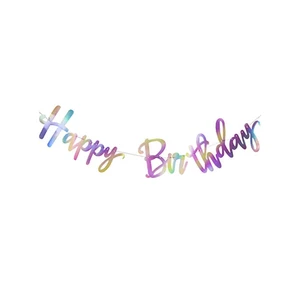 Birthday Party Decoration Supplies Rainbow Color Happy Birthday Paper Banner Children's Birthday Party Decoration Supplies