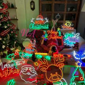 Merry Christmas Neon Sign Christmas Tree Decor Custom Neon Sign Gift Merry And Bright Neon Sign