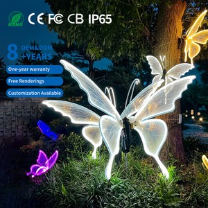 Automatic Wing Electric DC12V Simulation Insect Garden Light Outdoor IP65 Waterproof LED Christmas Dynamic Butterfly Light
