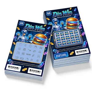 Custom Winning Lottery Tickets Robot Theme Instant Prize Gloss Lamination Digital Printing Lottery Scratch Card