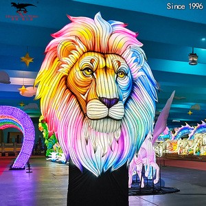 Chinese Traditional Fabric Festival Lanterns Life Size Horses Art Installations LED Lights For Graduation Thanksgiving Outdoor
