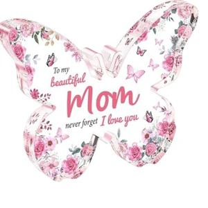 Mother's Day Gift for Mom: Butterfly-shaped Acrylic Keepsake Decoration, Valentine's Day Gift