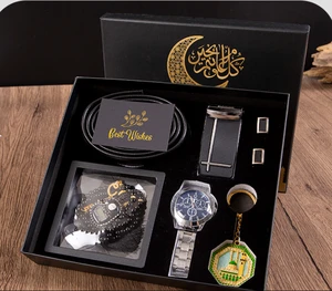 WP Exquisite 2026 Luxury Business Father's Day Easter Gift Set Men Rosary Wallet Watch Sunglasses Keychain Pen Holiday Paper