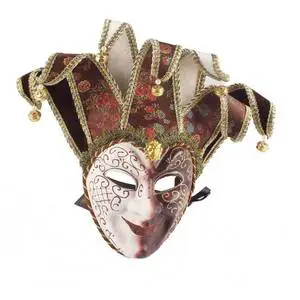 Two Tone Face Circus Clown Masquerade Venetian Carnival Gorgeous Masquerade Masks for Party PVC Costume Cosplay Carnival Party