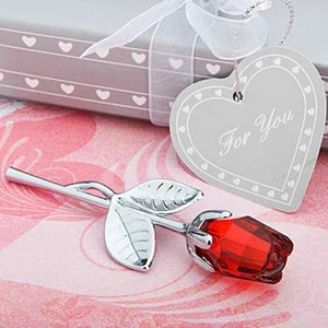 Creative Valentine's Day Gift Colorful Crystal Glass Rose Flower Wedding Souvenirs Gifts