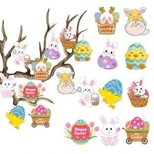 2025 New Arrival Easter Party Decoration 10pcs Pack Happy Easter Rabbit Paper Graduation Valentine's Day Thanksgiving Christmas