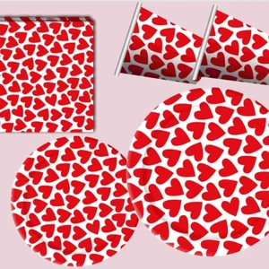 Valentine's Day Heart Paper Tableware Set Wholesale Plates Cups Napkins Modern Design Environment-Friendly