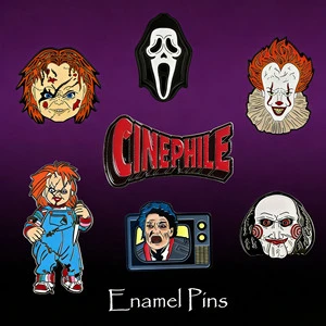 Manufacturer Custom Scary Movie Themed Character Hat Lapel Pin Badge Halloween Horror Soft Enamel Pin