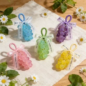 Crystal Grape Transparent Solid Bar Soap Handmade Aromatherapy Gift Box Set For Wedding Favor And Birthday Present