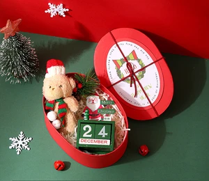 Santa Claus Doll with Christmas Eve Countdown Calendar Elegant Holiday Gift Decoration for Christmas Eve
