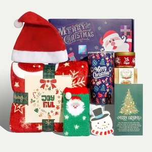 2025 New Christmas Gifts for Women Gift Baskets for Women Xmas Gift with 20 Tumbler Hat Blanket Candle Sock Soap Bath Bomb