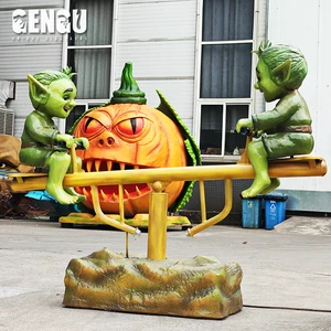 Bespoke Animatronic Goblin Kids Seesaw Group Sculpture | Interactive Fantasy Creature Figurine For Movie Prop IP Theme
