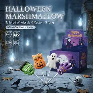 Premium Halloween Trick or Treat Candy 20g Large Lollipop in Themed Display Box for Kids Party Events