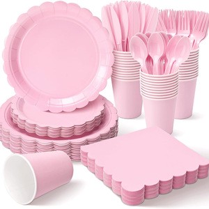Disposable Party Supplies for Birthday Picnic & Holiday Parties Decorations & Drink Cups Party Tableware Set Napkins Birthday