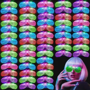 LED Light up Glasses Glow in the Dark Flashing Glasses for Wedding Adults Kids Birthday Accessories Party Lighting Supplies