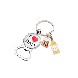 Wholesale Giveaway Fathers Day Gifts Ideas Dad Cheap Zinc Alloy Round Black Silver Tool Keychain Husband Grandfather Promotion