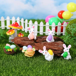 New creative cute Easter bunny and egg desktop DIY decoration ornament