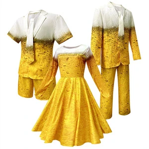 Beer Gradient Suit Set - Funny Beer Themed Costume With Tie Funny Party Outfit Party/Stage Performance