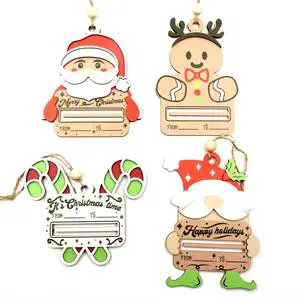 Handicraft Novelty Eco-Friendly Wood Santa Claus Snowman and Christmas Tree Figurines Home Decor for New Year and Xmas