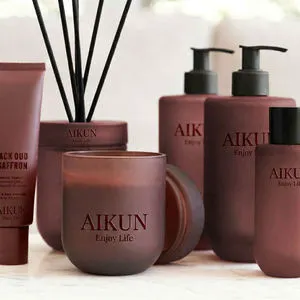 AIKUN Custom Eco Friendly Relaxing 120 Days Long Lasting Soy Wax Reed Diffuser Candle Gift Set For Bathroom Bedroom Office Home