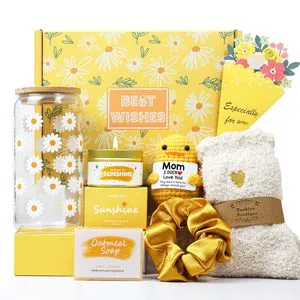 Personalized Luxury Mom Gifts Set for Mother's Day & Birthday-Socks Glass Tumbler Scented Candle with Custom Logo