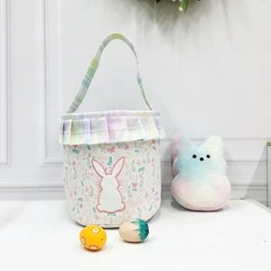 Hot Sell Easter Products Colorful Cute Easter Bunny Baskets Decorative Storage Basket Easter Egg Basket