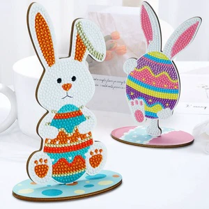 New Product Acrylic Easter Rabbit Desktop Decorations Diamond Painting Kit Creative Easter Eggs Home Decor DIY Ornament