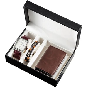 Promotional Products Luxury Men's Watches Fashion Bracelets Wristwatch Quartz Clock Jewelry Gift Set for Fathers Day Gifts