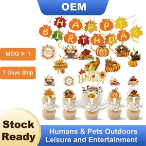 Thanksgiving Decorations Set Banner and Garland Hanging Swirls Maple Leaf for Indoor Outdoor Home Party School Fall Decor