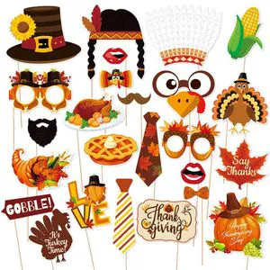 New Thanksgiving Harvest Turkey Maple Leaf Pumpkin Party Funny Photo Prop Set