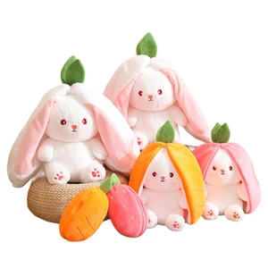 Hot Selling 2024 Products Easter Rabbit Transformed Rabbit Small Fruit Doll Strawberry Bunny &carrot Plush Toys