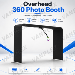 Overhead Photo Booth 360 Automatic Spinner Photobooth Machine Slow Motion Video Booth for Wedding Event Party Rental