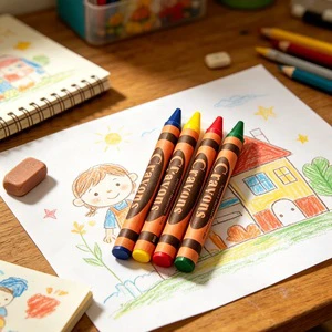Easy Hold with Regular Size Kids' Birthday Parties Restaurants Crafts 4-Color Crayons Supplies