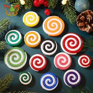 High Quality Environment-Friendly Plastic Christmas Tree Decorations Customized Colors Simulation Candy Creative Swirl Ornaments