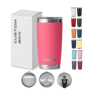 Portable 20oz Original Vasos Powder Coated Custom Logo Coffee Travel Water Bottle Thermal Mug Cup Laser Engraved 20 Oz Tumbler