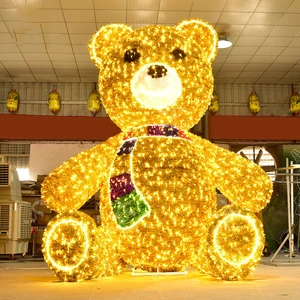 Wholesale Brand-new 3D Giant Outdoor New Year Christmas Holiday Decoration Iron Frame Remote Control Landscape Decorative Theme